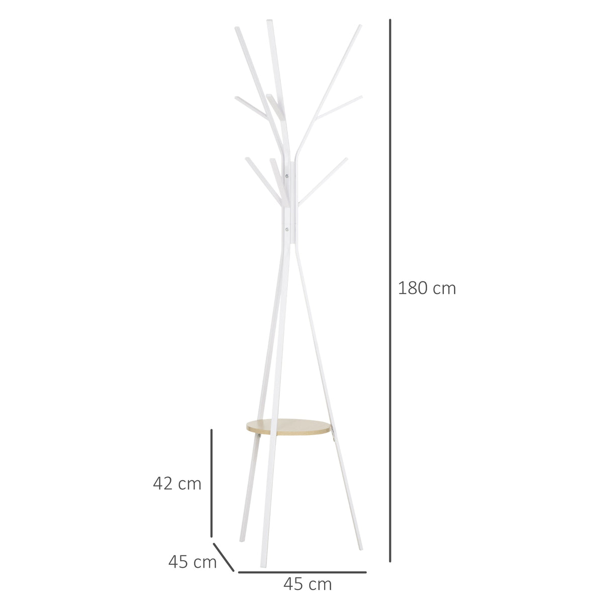 Coat Rack, Standing Hallway, Metal White
