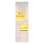 Display Cabinet Tall, LED High-Gloss 1 Drawer 4 Cabinets 55x38x170cm, White