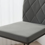 Dining Chairs Set of 4 with Backrest, Metal Legs, Dark Grey Velvet