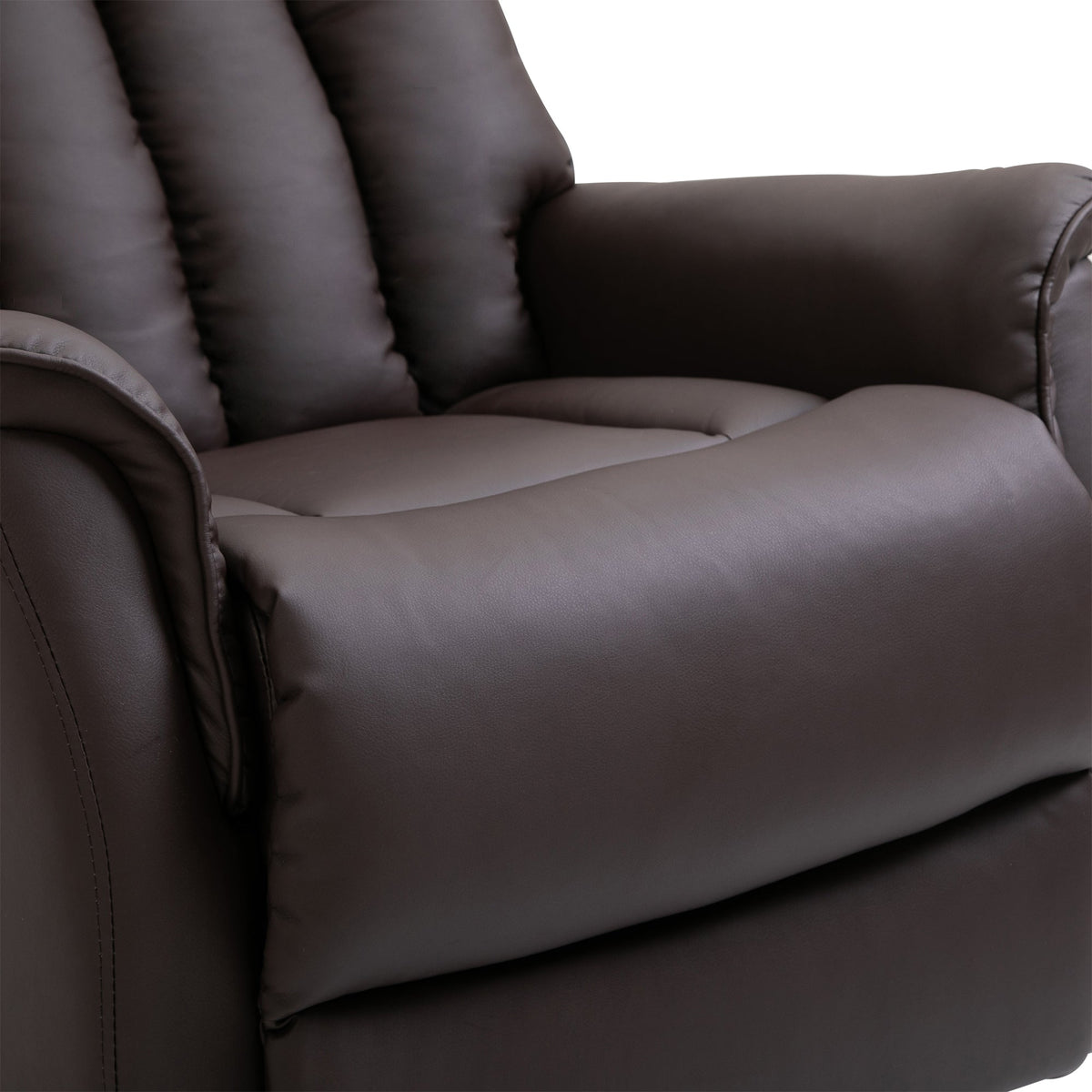 Electric Lift Chair, Recliner TV Chair with Lift Assistance & Reclining Function, Faux Leather Brown