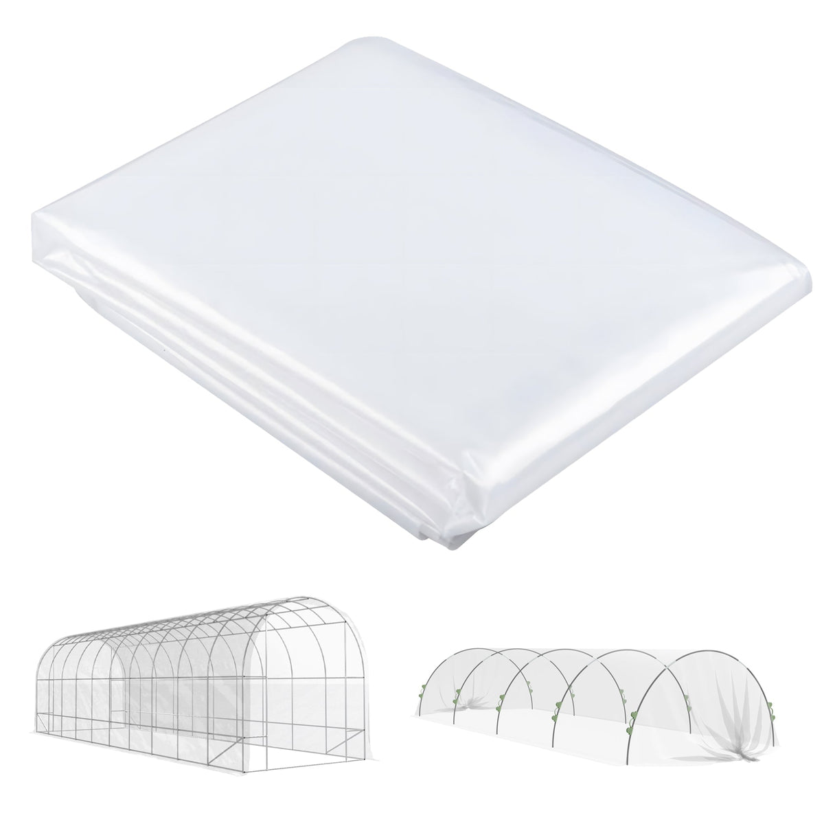 Greenhouse Film Waterproof UV Protection Tear-Resistant 8x10 m Plastic, Transparent