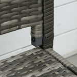 Garden Bench, Rattan Look 2-Seater Steel Frame 320kg Capacity, Grey