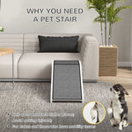 Pet Ramp, Non-Slip Carpet, for Dogs up to 30 kg, Pinewood Polyester White+Gray