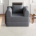 2-in-1 Sleeper Sofa with Storage Armrest and Multiple Configurations, Chenille