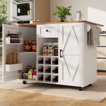 Kitchen Island Dining Cart Extendable Multifunctional Storage - Wood Grain