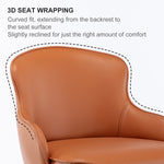 Bar Stools Swivel Adjustable Height Leather Backrest - Black Stainless Steel