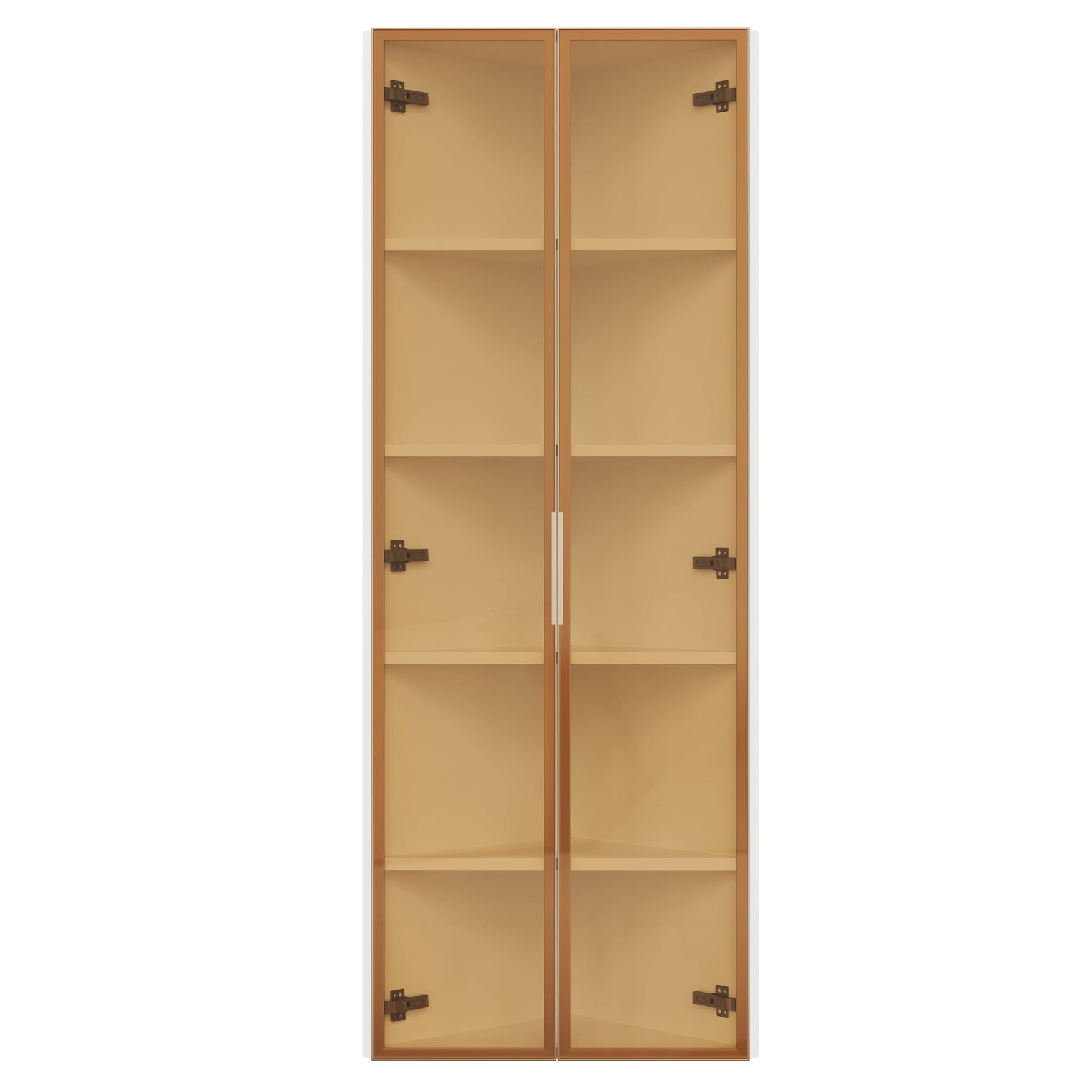 LED Glass Display Case with Integrated Light Strip and Tempered Glass, White