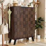 Shoe Cabinet 80x35.5x110cm 5 Compartments Adjustable Shelves - Dark Wood Grain