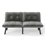 Foldable Futon Sofa Bed 2-Seater Guest Bed - Grey