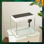 Aquarium, 17L Fish Tank with LED Lighting & Filter System, White