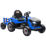 Electric Children's Tractor with Remote Control and Soft Start, Blue