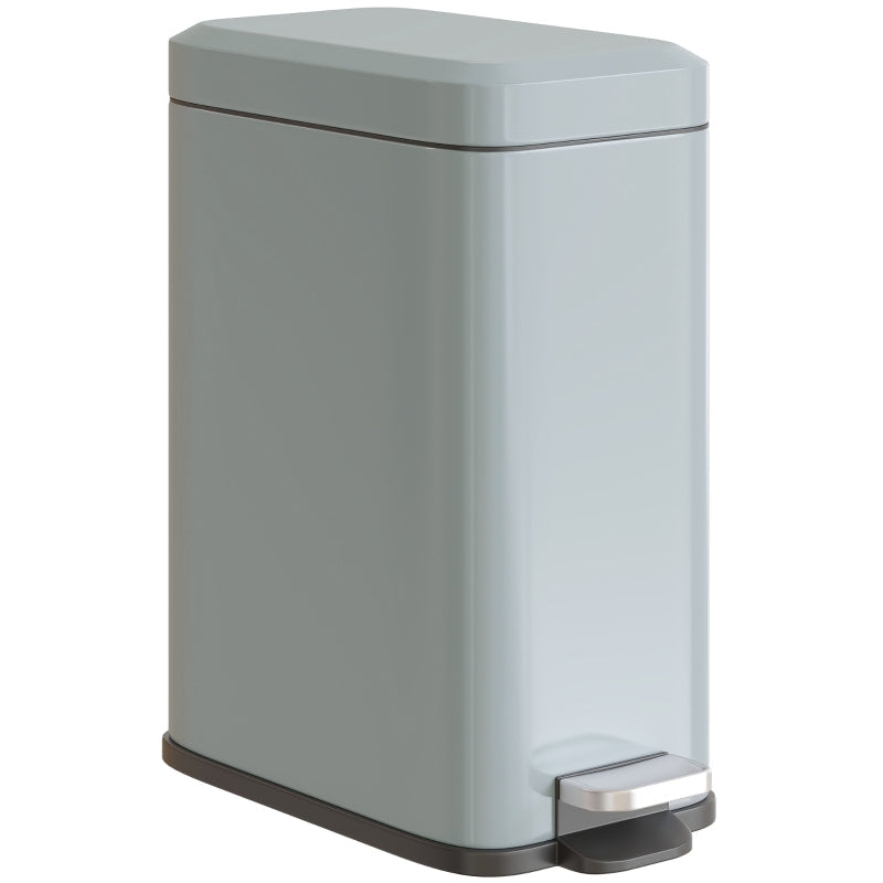 Metal Trash Can with Foot Pedal & Inner Bucket, 5L, Grey
