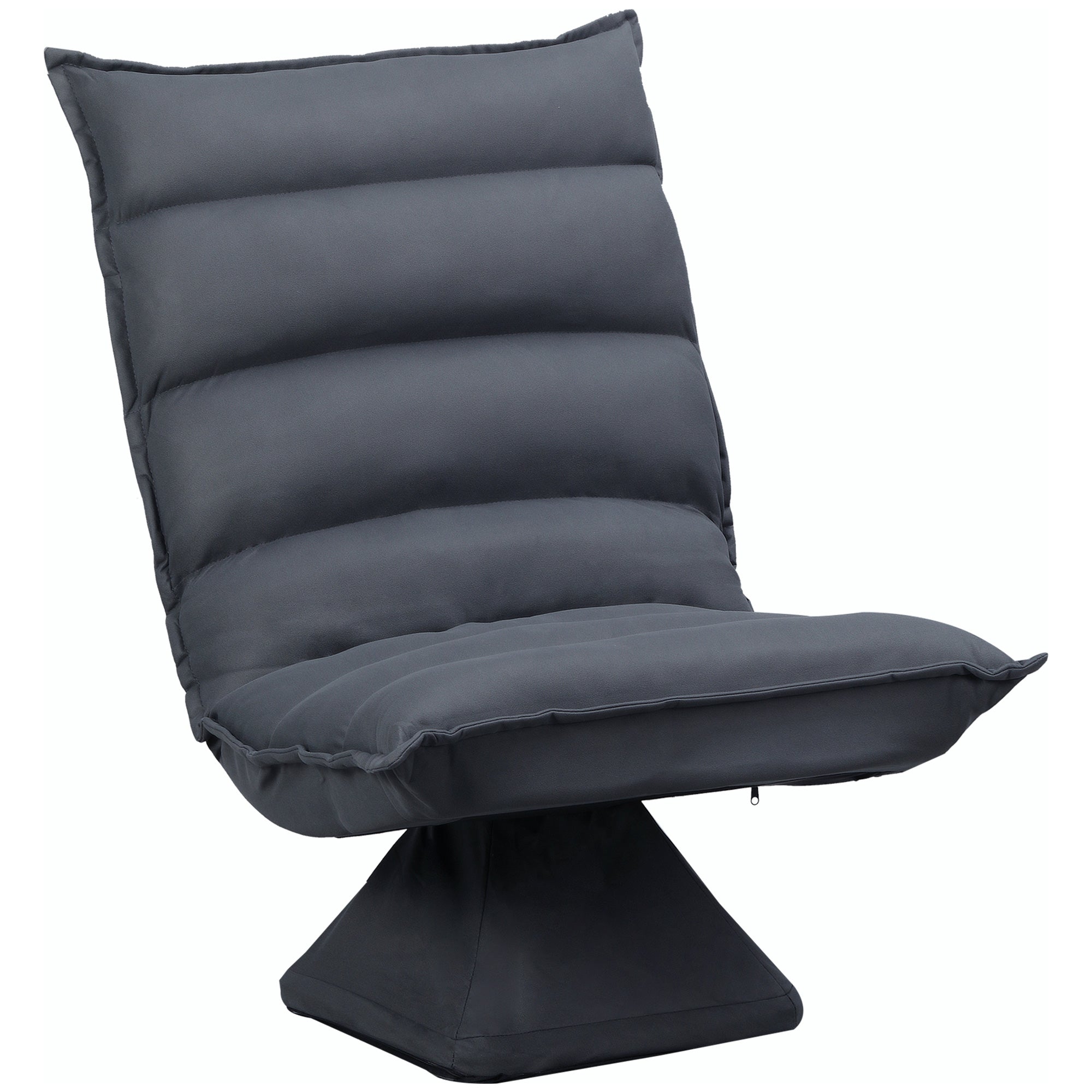 Relaxing Chair Floor Sofa, 360° Rotatable, 5-Level Adjustable Backrest, Dark Grey Steel