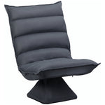 Relaxing Chair Floor Sofa, 360° Rotatable, 5-Level Adjustable Backrest, Dark Grey Steel