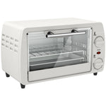 Mini Oven 10L 750W 230℃ Temp 60 Min Timer, Cream White