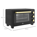 Mini Oven, 16L 1400W 100-230°C Timer, Black