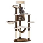 Scratching Post XXL Cat Tree 153cm Hammock Plush Brown
