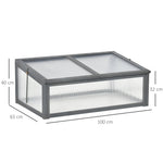 Wooden Cold Frame, Mini Greenhouse, UV Protection, Grey