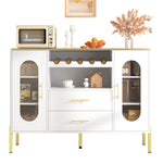 Sideboard, Glass Fronts & Wine Rack, White