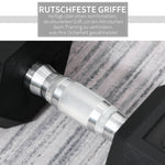 Hexagon Dumbbell, Knurled Handle, Rubber, Black