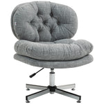 Office Chair, Ergonomic Desk Swivel with Rocking and Padded Seat, Grey Linen Look