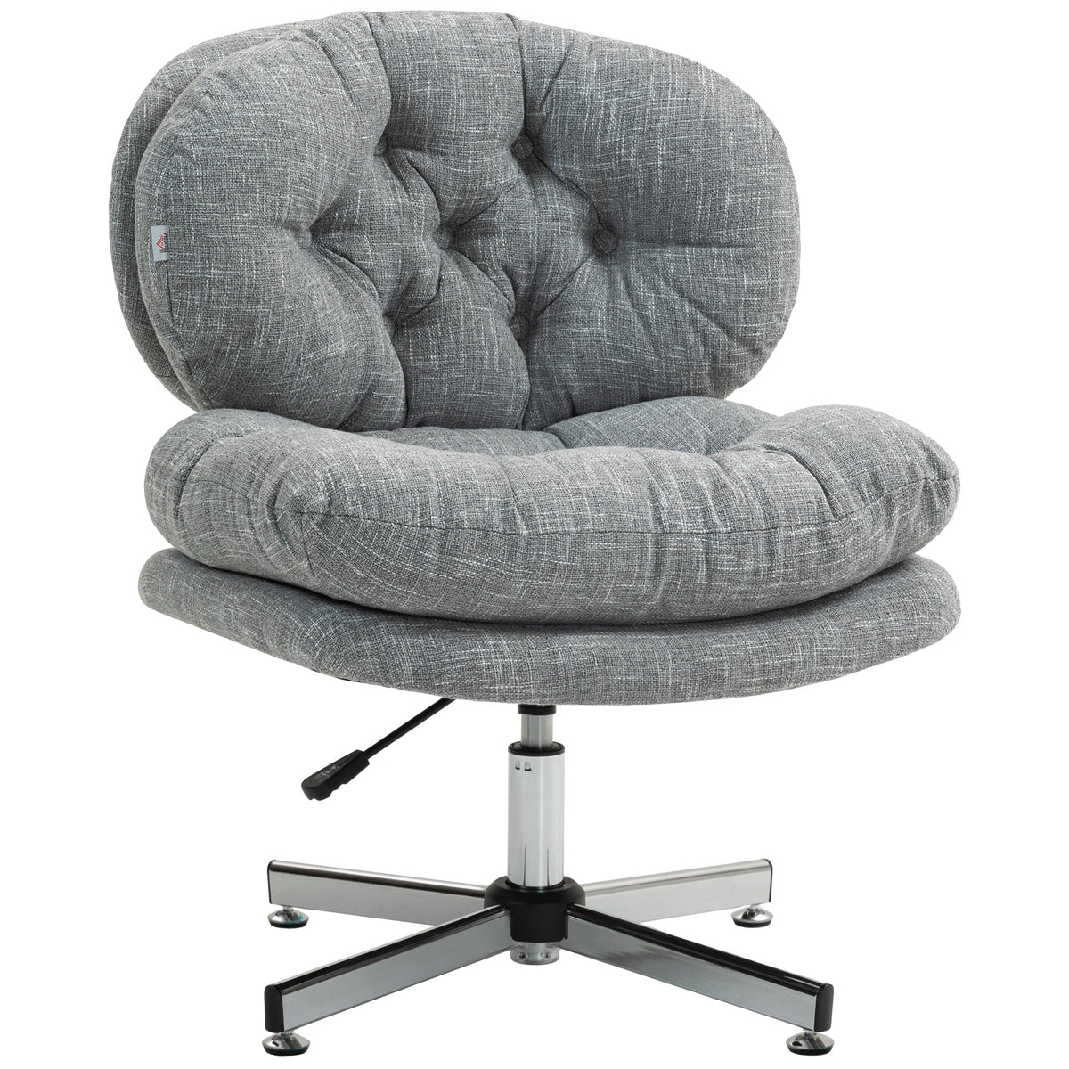Office Chair, Ergonomic Desk Swivel with Rocking and Padded Seat, Grey Linen Look