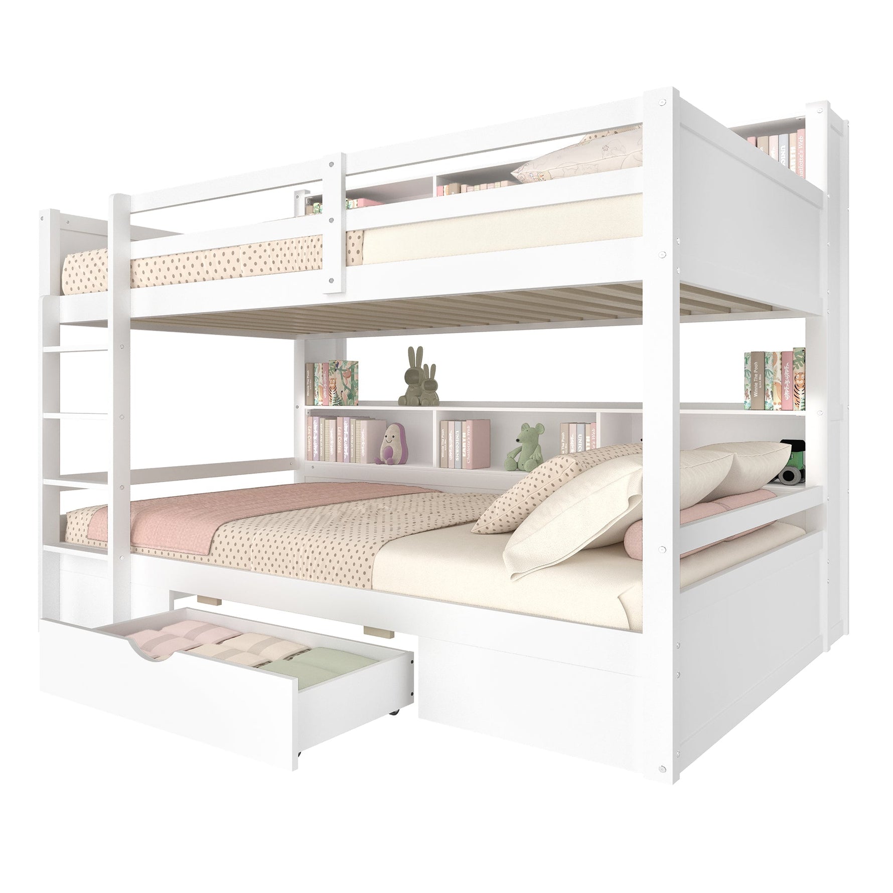 Rathgal white bunk bed with storage