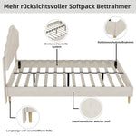 Modern Soft Bed 160x200cm Comfortable Headboard - Beige