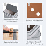 Bamboo Laundry Basket, 70L, Narrow with Lid, Gray