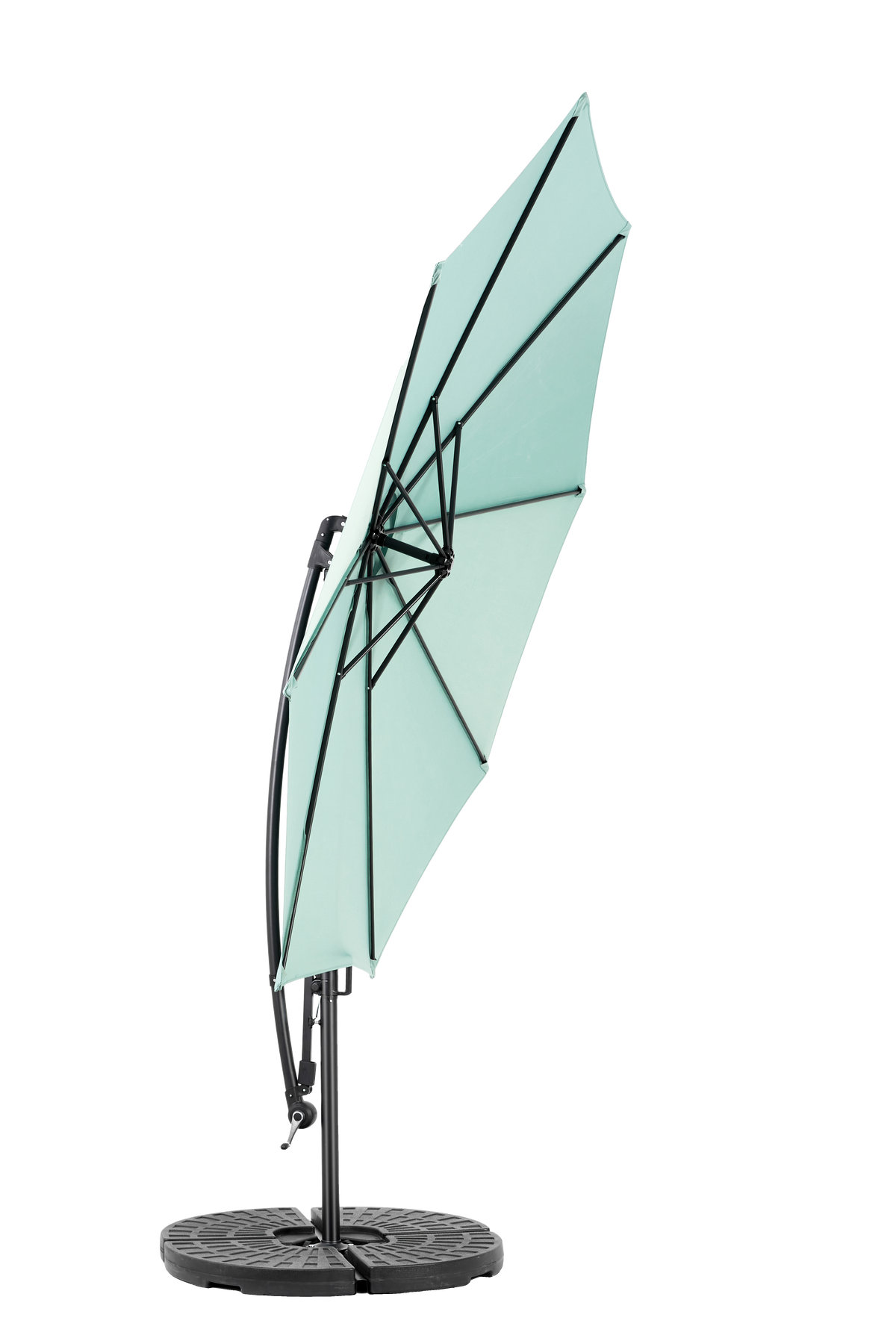 14.8 Ft Double Sided Outdoor Umbrella Rectangular Large with Crank, Light Green