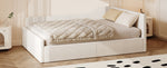 Upholstered Daybed, 140x200 with Under-bed Storage, Beige