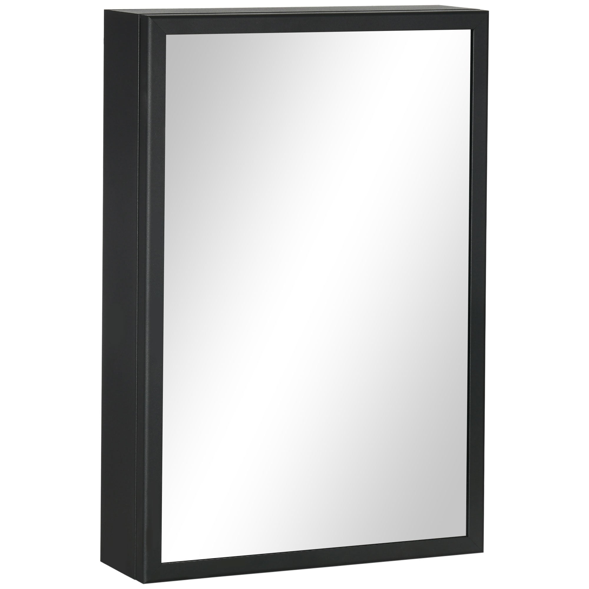 kleankin Mirror Cabinet, 3-Tier Bathroom Medicine Wall, Black