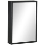 kleankin Mirror Cabinet, 3-Tier Bathroom Medicine Wall, Black