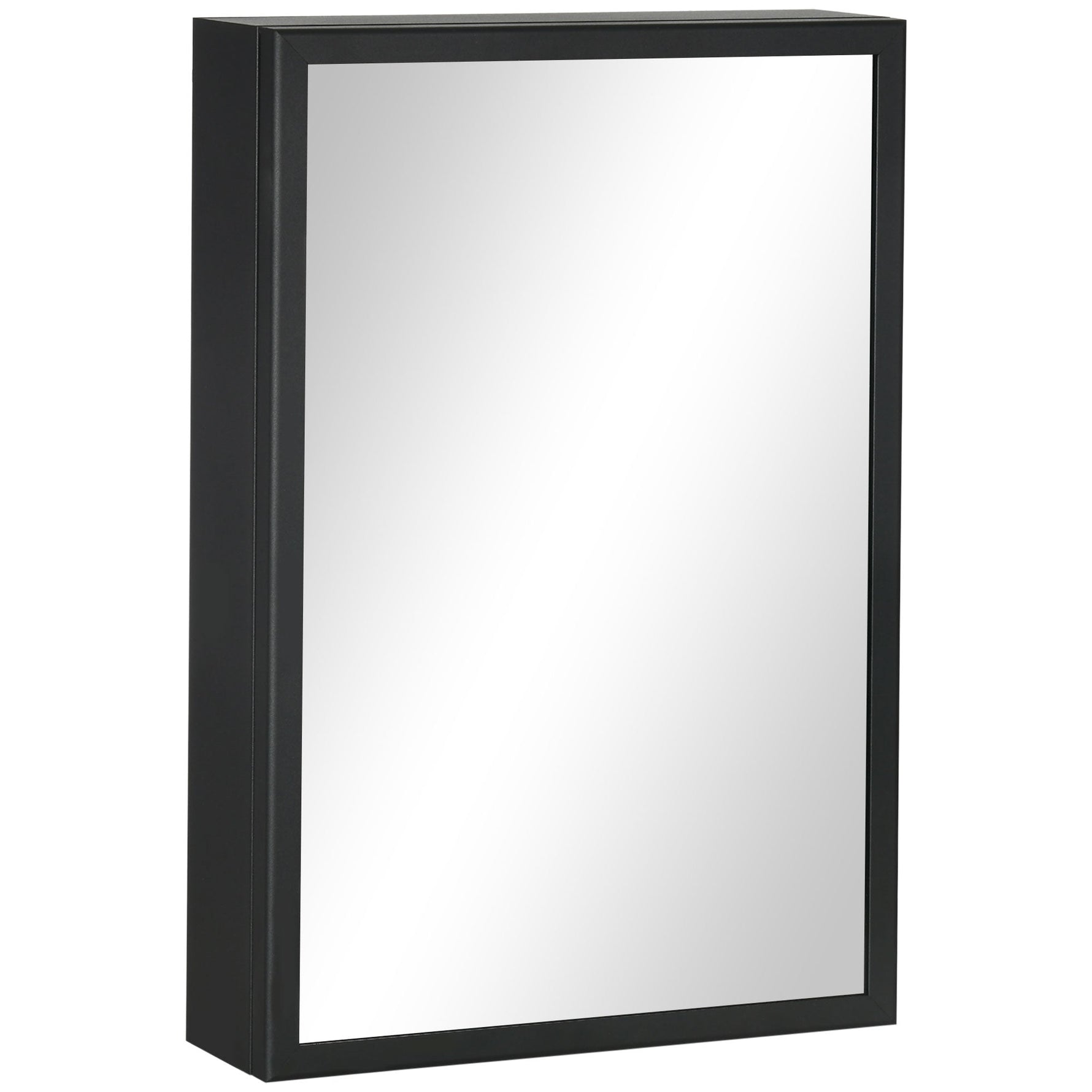 kleankin Mirror Cabinet, 3-Tier Bathroom Medicine Wall, Black