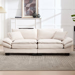 Double Sofa, Modern Simple Feather Bed Cozy Spacious, Beige