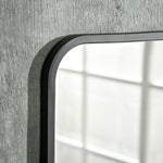 Wall Mirror with Shelf 70x50cm Modern Rectangular, Black