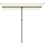 Parasol, 180° Rotatable Height Adjustable Garden Umbrella, Beige