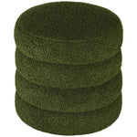 Stool, Round, Teddy Fleece, Green