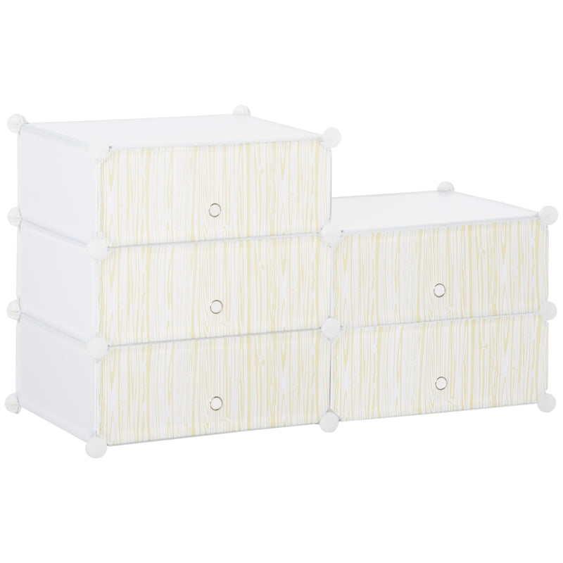 Shoe Rack, 6 Pairs, DIY Storage, Plastic White