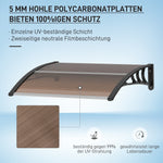 Front Door Canopy Lean-to Polycarbonate Weatherproof 75x100cm, Brown