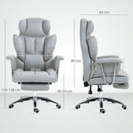 Office Chair, Ergonomic Swivel with Footrest, Light Grey