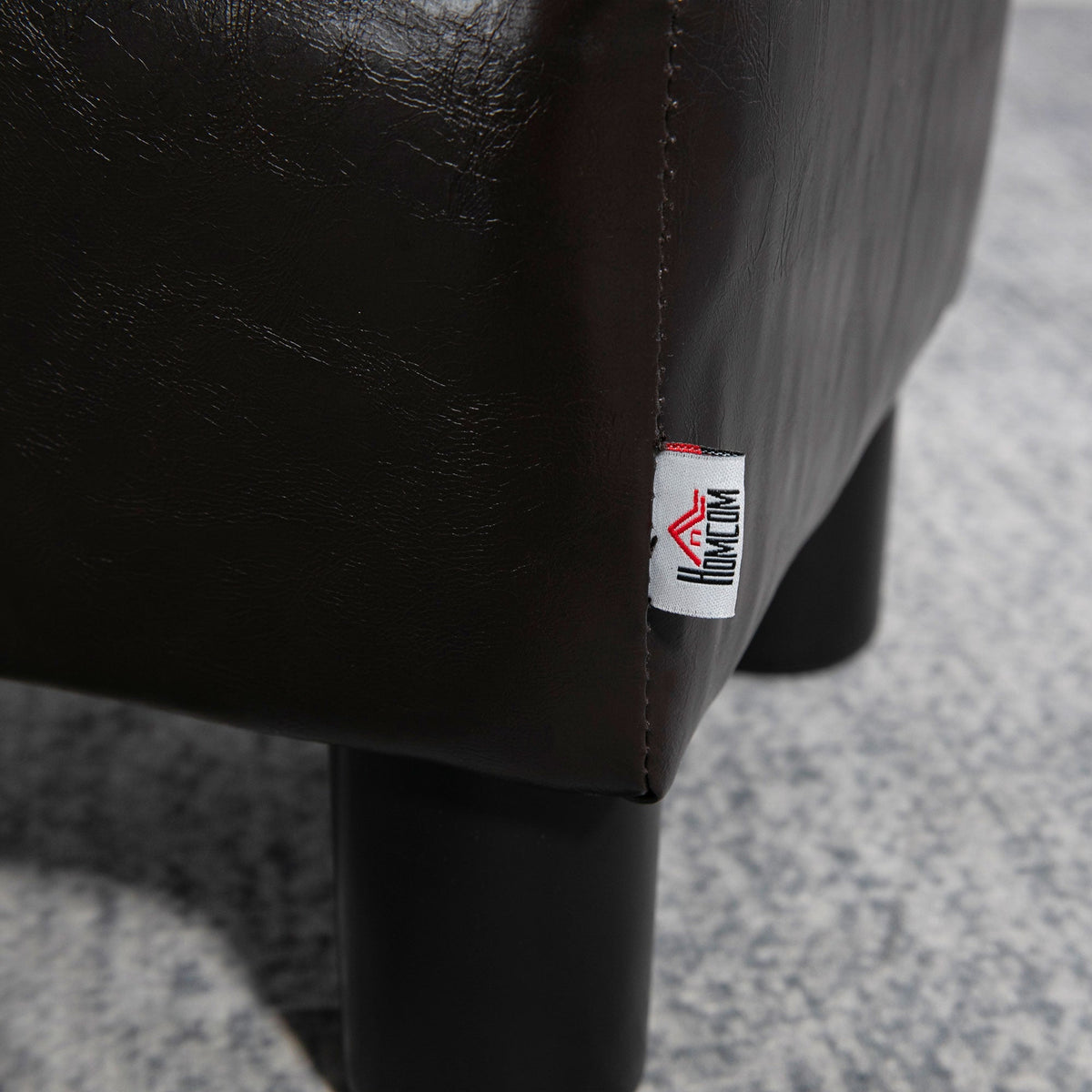 Footstool/Ottoman, Rectangular Footrest, Faux Leather