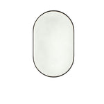 Oval Bathroom Mirror 50x80cm LED Anti-Fog Black Frame