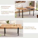 Classic Dining Table Extendable 120-160 cm 4-6 Seater - Natural Wood Finish