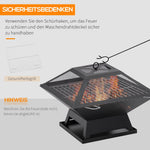 Fire Bowl Garden, Grill Grate Spark Guard, Steel Black