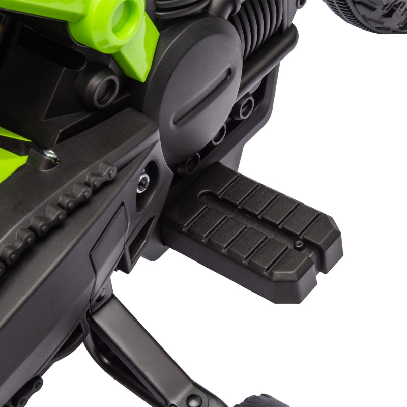 Electric Motorcycle for Children, 6V Battery Drive with Training Wheels and Sounds, Green