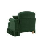 Windsor Cloud Sofa with Removable Ruffle Skirt and Cushion, Chenille Green