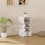 Shoe Boxes Stackable Foldable 8 Piece with Transparent Doors White