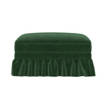 Windsor Stool with Removable Ruffle Skirt and Chenille Fabric, Green