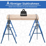 Scaffolding Trestle Folding 2x Height Adjustable 200kg Steel Blue